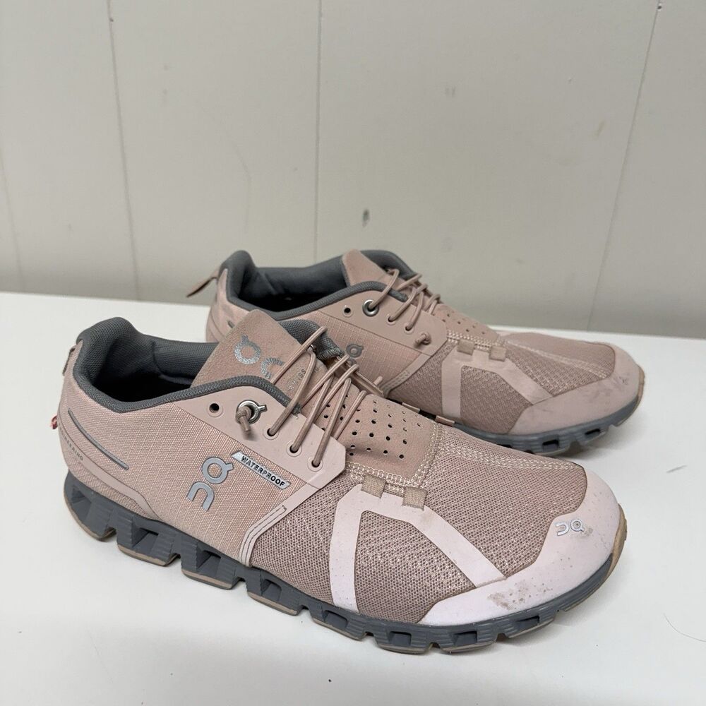 On Running Cloud 5 Waterproof Shoes Rose Fossil Pink Sneakers Women 7 GUC*